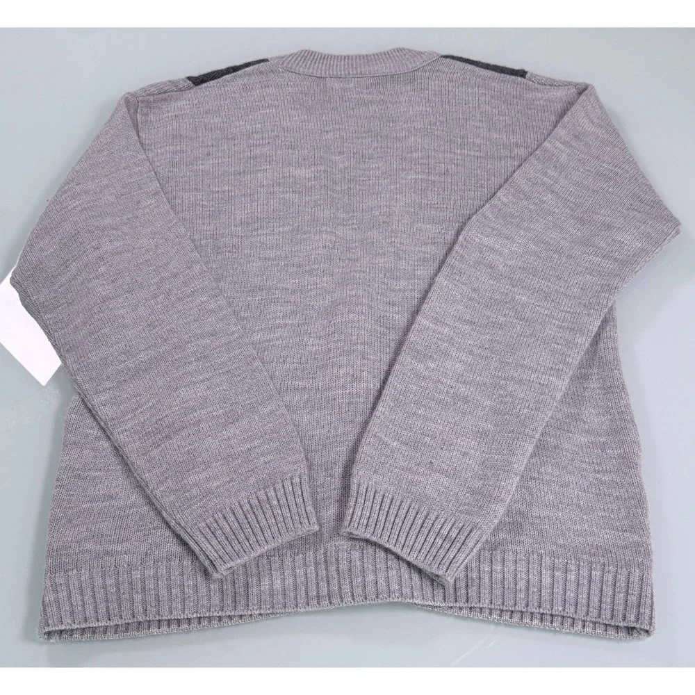 VTG Karina Sweaters Cardigan Mens M Gray V-Neck Long Sleeve CozyCore Preppy‎